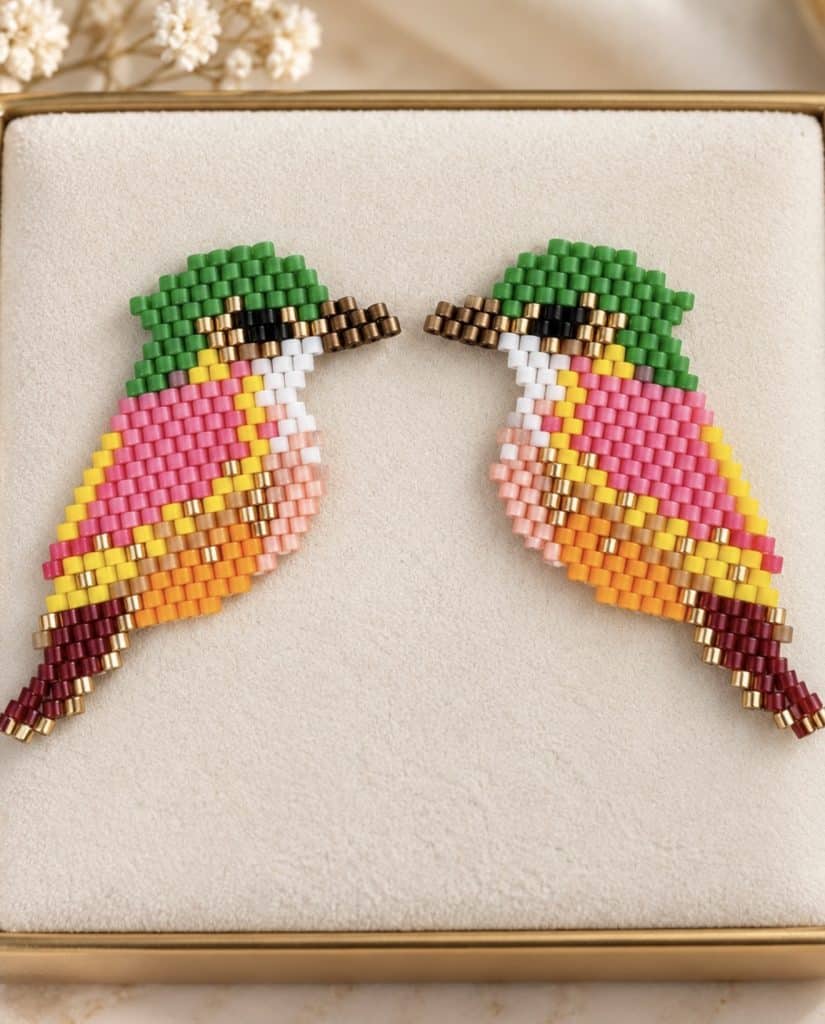 Y Aretes Tejidos en Miyuki