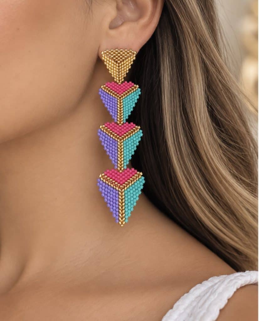 Y Aretes Tejidos en Miyuki